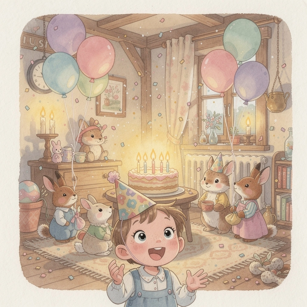 Eli and the Birthday Surprise — sample illustration